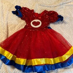 Plim Plim 1st Birthday Red and Blue Dress 12-18 months